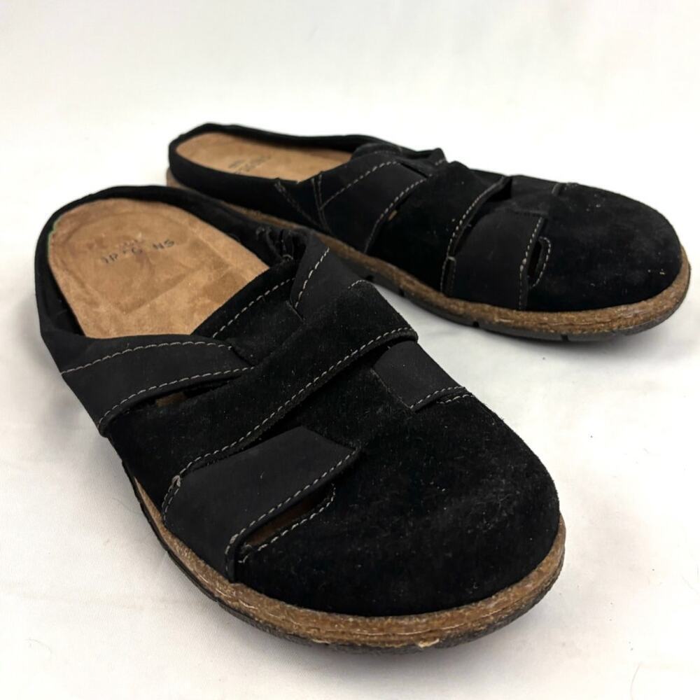Earth Origins Black Suede Mule Shoes - Women's Size 8.5 Slip On Essential Ellery